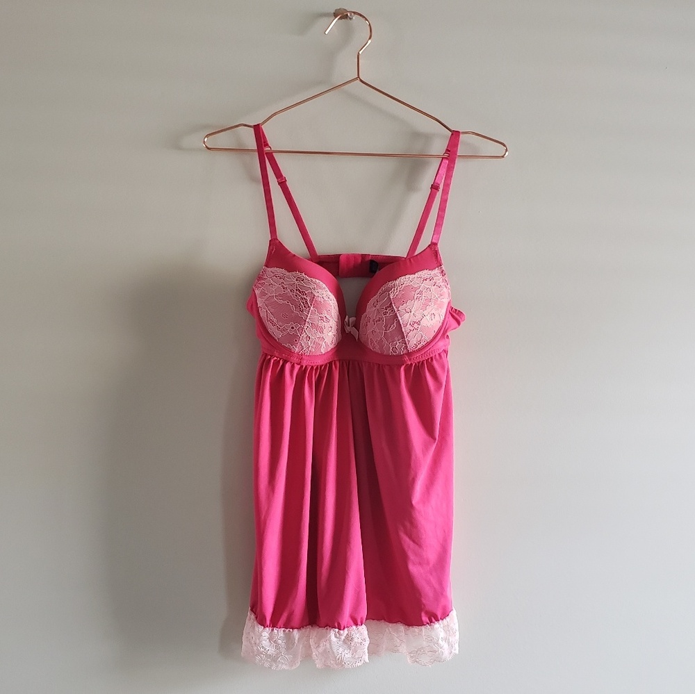 Reneé Rofé | Pink Lacy Babydoll Chemise